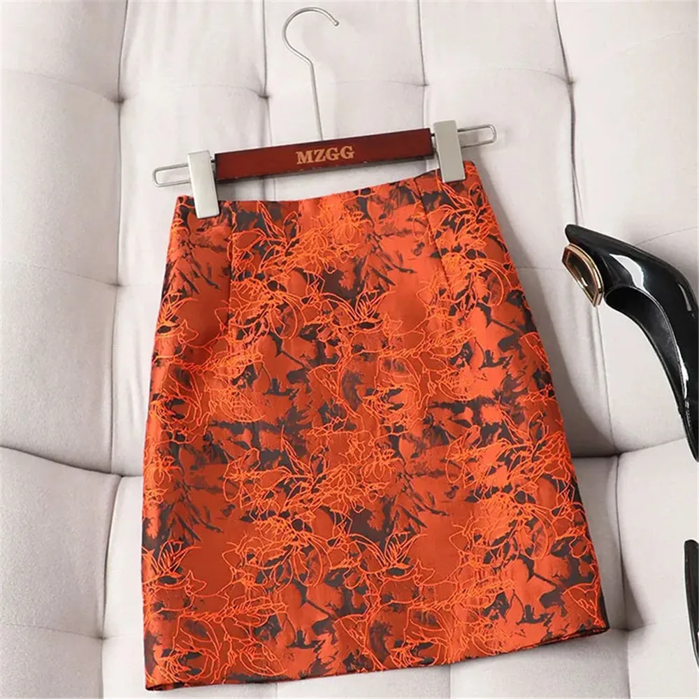 Short Skirt Women'S Summer Clothing 2024 Fashion High Waisted Buttocks Wrapped Small Stature Temperament Half Body A-Line Skirt