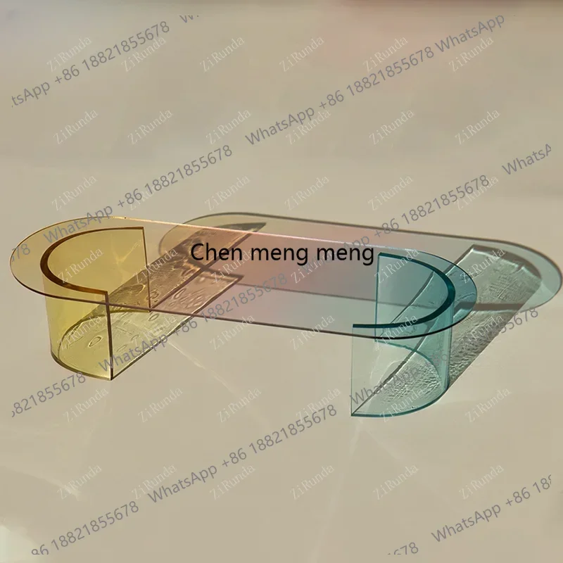 

~Acrylic modern simple color contrasting transparent coffee table villa model room living room sofa