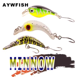 AYWFISH 1.5G / 2G / 2.5G Minnow Bass trota galleggiante esche in plastica dura attrezzatura da pesca richiamo artificiale Mini Crankbait Wobblers