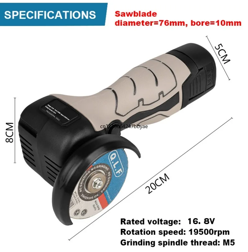 Handheld 16.8V Mini Angle Grinder, Lithium Battery Powered Polisher & Cutting Tool for Household DIY Grinding Job