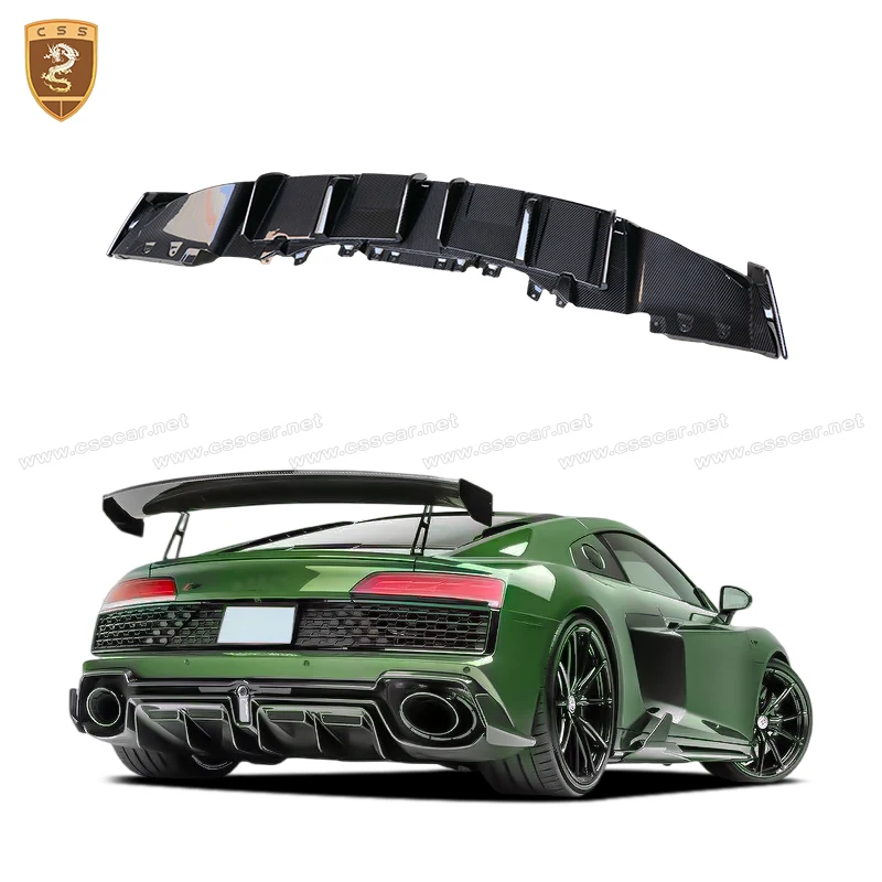 

Для Audi R8 Capdoa 2016 2017 2018 2019 2021 2022 Новый стиль Разделитель из углеродного волокна Задние губы Диффузор Защитный диффузор Спойлер