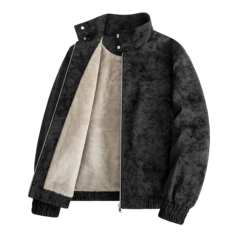 2026 Winter New Faux Fur Jacket, Men's Premium Plush Lined Casual Pilot Coat