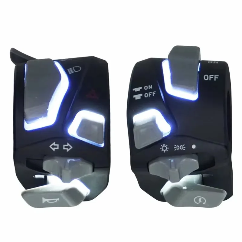 

7/8In 22Mm Universal Motorcycle Handlebar Switch Headlight Warning Turn Flash Light Signal Horn Start Button With LED