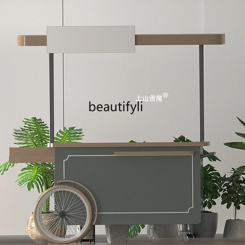 

Z189 Mobile stall snack car wrought iron camping theme dining car outdoor beauty float