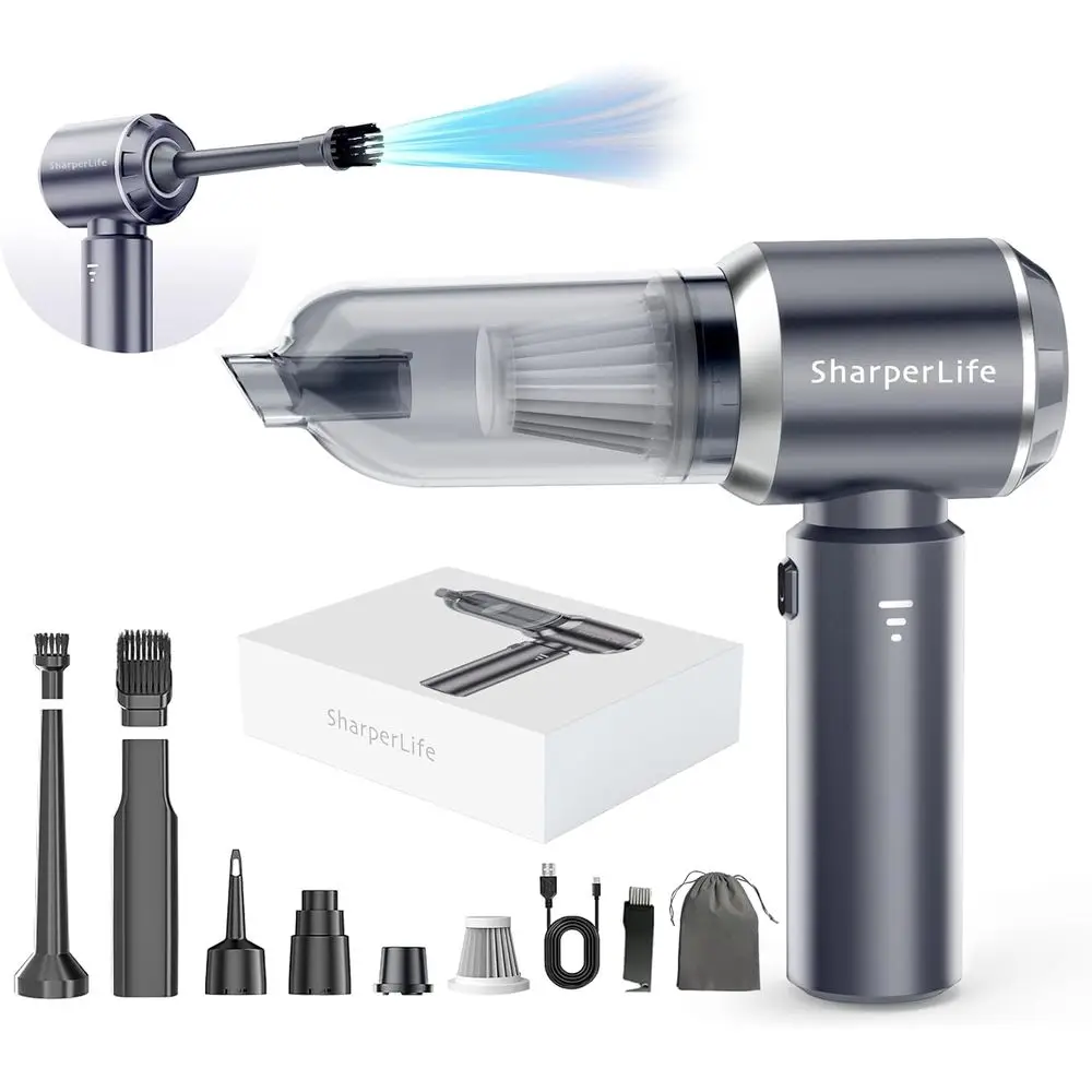 

Portable Handheld Vacuum Cordless Cleaner, 15000Pa Suction for Car, Home, Camping, 30min Runtime, Lightweight, Eco-Friendly