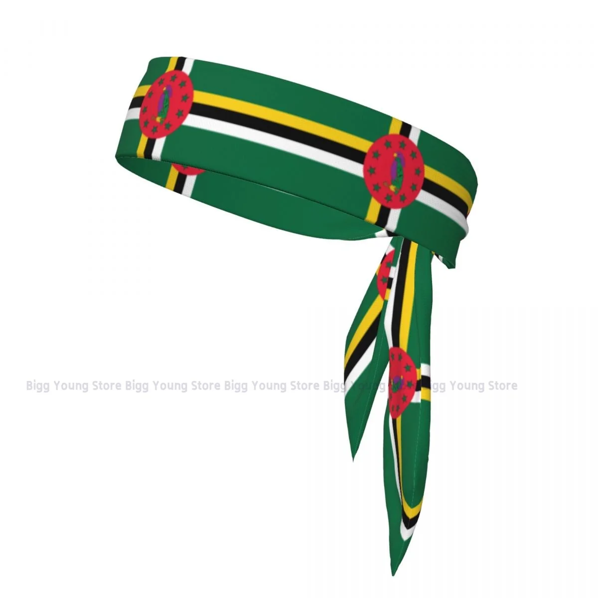 Dominica Flag Head Tie Sports Headband Athlete Sweatbands Head Wrap For Working Out Running Yoga