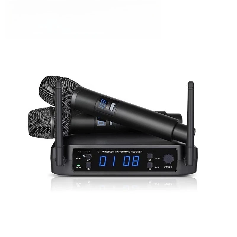 Bm630 Rechargeable Dynamic Handheld UHF Wireless Microphone System 99 Channels for Church Karaoke Speech XLR Infrared SYNC