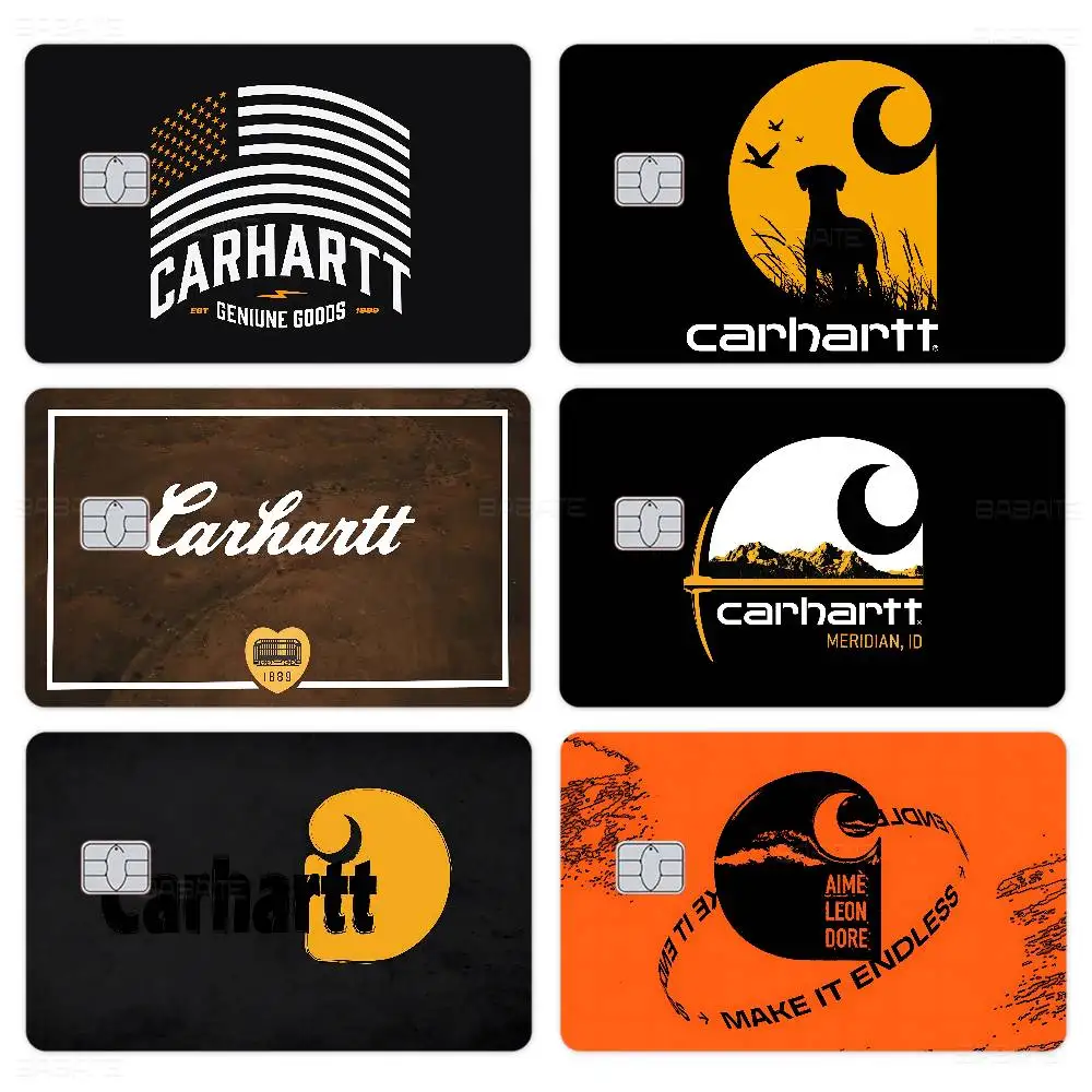 C-Carhartt LOGO Anime Spend or Save Funny Shell On Off Ultra Thin No Fade Sticker Skin Cover Film for Debit Credit Card