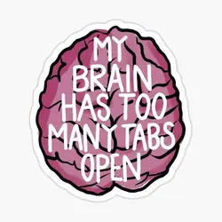 Brain Tabs Sticker for Laptop Decor Bedroom Car Cute Cartoon Art Fashionable Public Suitcase