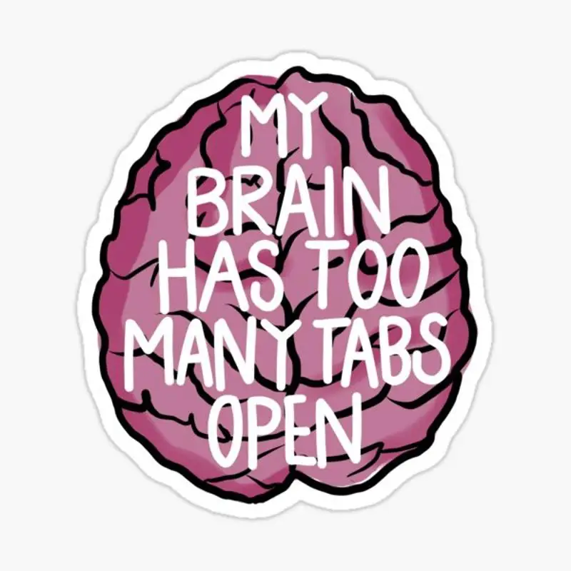 Brain Tabs Sticker for Laptop Decor Bedroom Car Cute Cartoon Art Fashionable Public Suitcase
