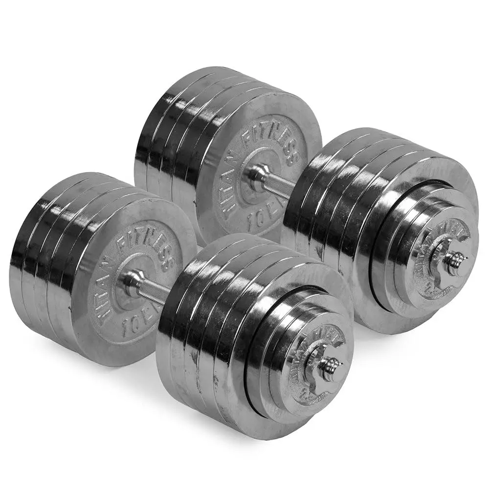 200 LB Adjustable Chrome Dumbbell Set, Pair of 100 LB Dumbbells, Durable Chrome Plates, Medium Knurl Grip Handles,, Customized