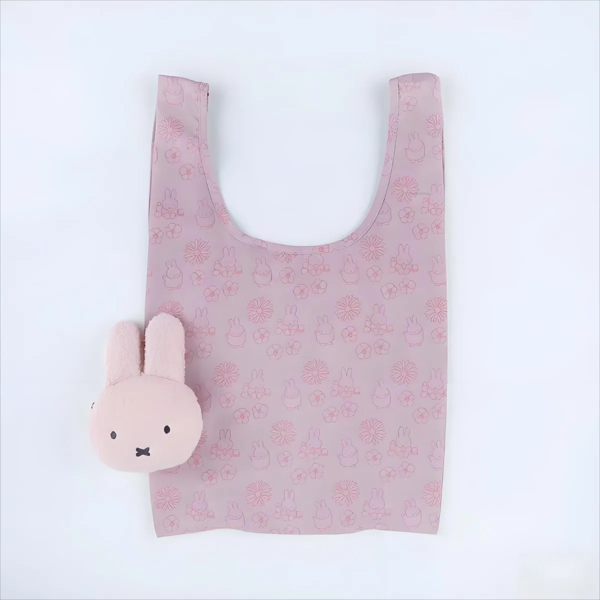 Kawaii ميفي أرنب حقيبة تسوق على الطراز الياباني تصميم لطيف الكرتون بوريس الدب حقيبة للحمل جديدة كاملة الطباعة حقيبة تخزين قابلة للطي