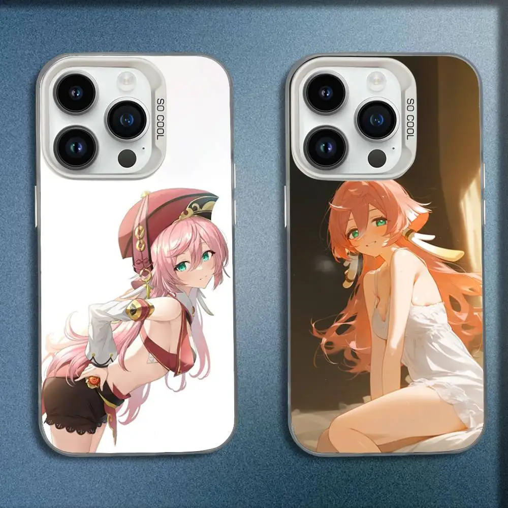 

G-Genshin Impact Yanfei Phone Case For iPhone 16,15,14,13,12,11,Mini,Pro,E,SE4,MAX White Candy Matte Fashion Cover