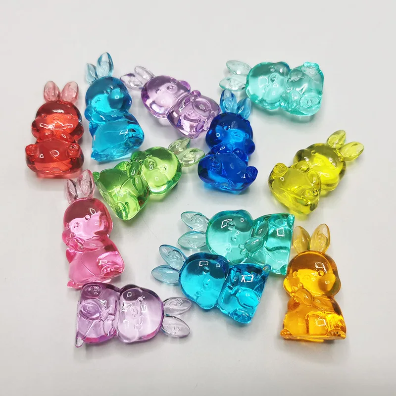 Camal 10pcs 39mm Colorful Cute Rabbit Bunny Hare Acrylic Animal Game Piece For Board Games Children Amusement Park Decoration