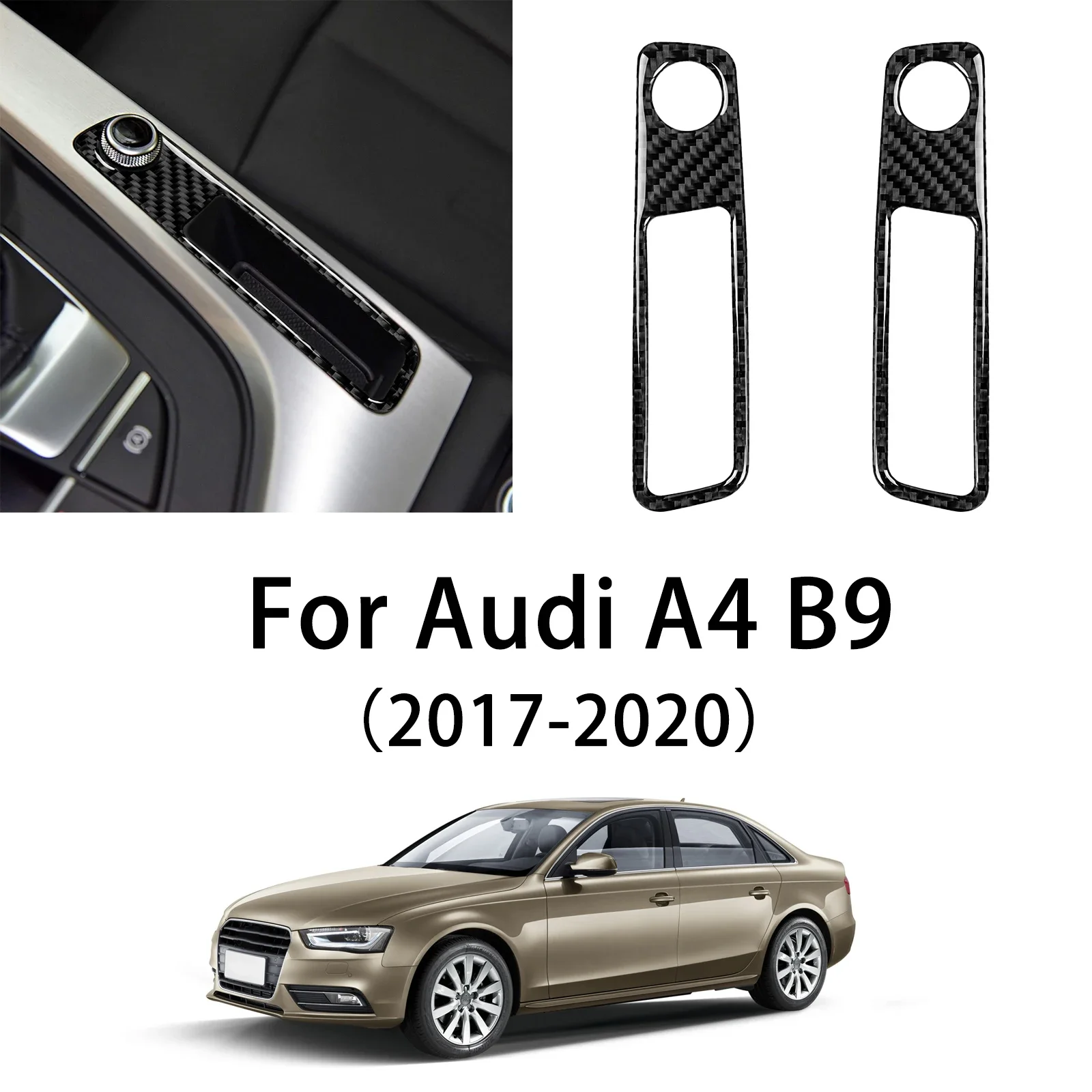 

For Audi A4 B9 Car Console Volume Adjustment Panel Cover Carbon Fiber Decorative Trim 2017 2018 2019 2020 LHD/RHD