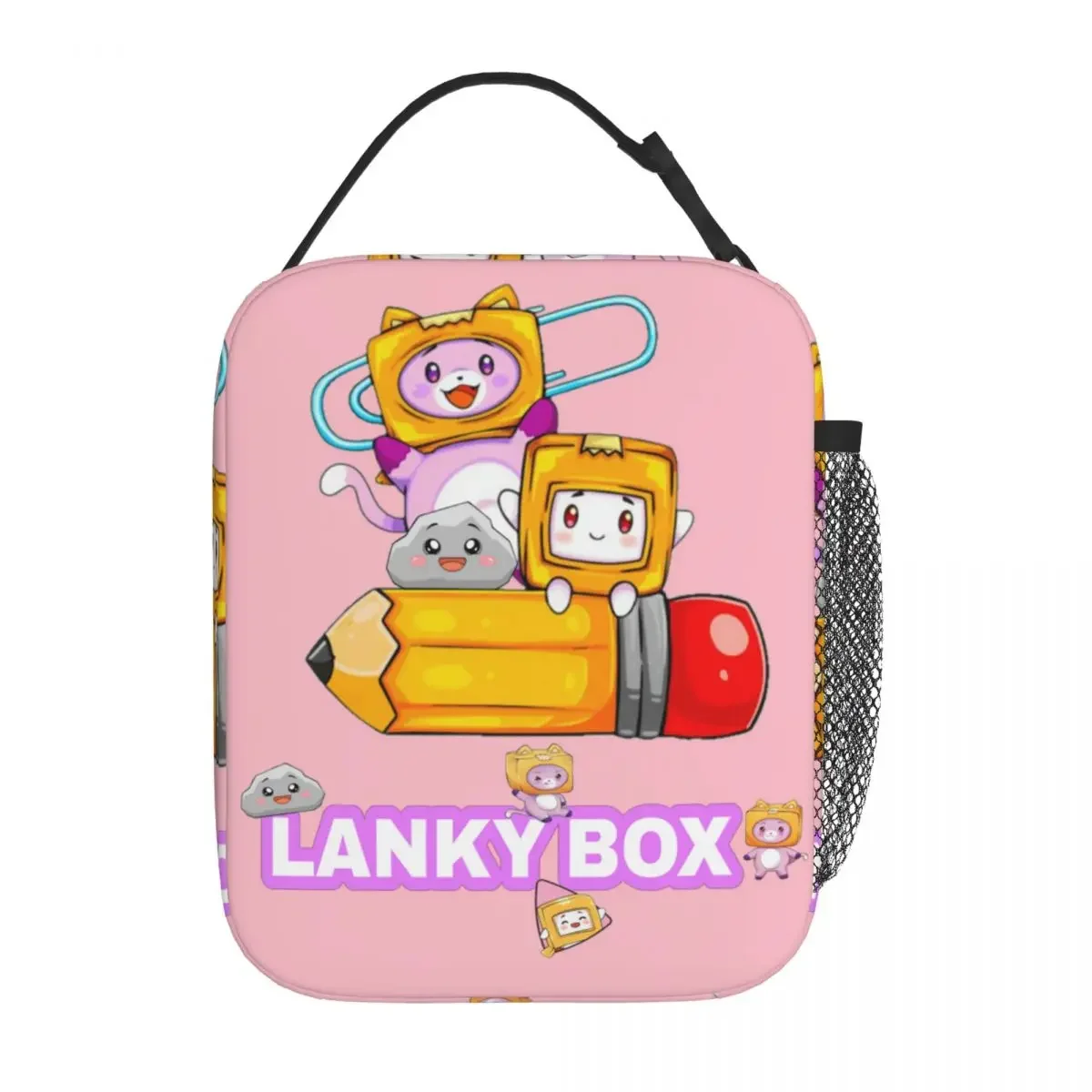 Kawaii Lankybox Lunch Bag Rocky Foxy Merch Insulated Lunch Bags For School Food Box Portable Fashion Thermal Cooler Lunch Box