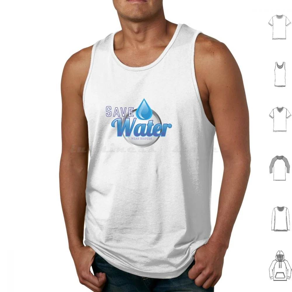 Save Water-Wear Diapers Tank Tops Print Cotton Abdl Adult Baby Diaper Lover Water Conservation Water Shortage Adult