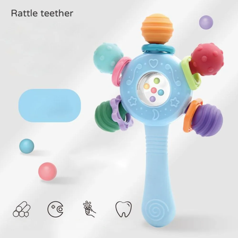 

BPA Free Baby Sensory Teething Choke Proof Design Grip Strengthening Handle Chew Toy Infant Learning