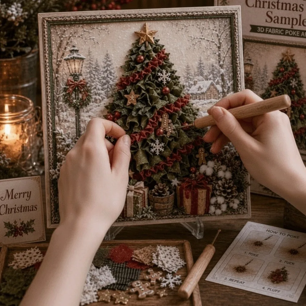 plaque-festive-3d-de-noel-a-creer-soi-meme-sans-couture-en-carton-Epais-facile-a-realiser-ornement-bonhomme-de-neige-avec-stylo-poke-et-morceaux-de-tissu-colores