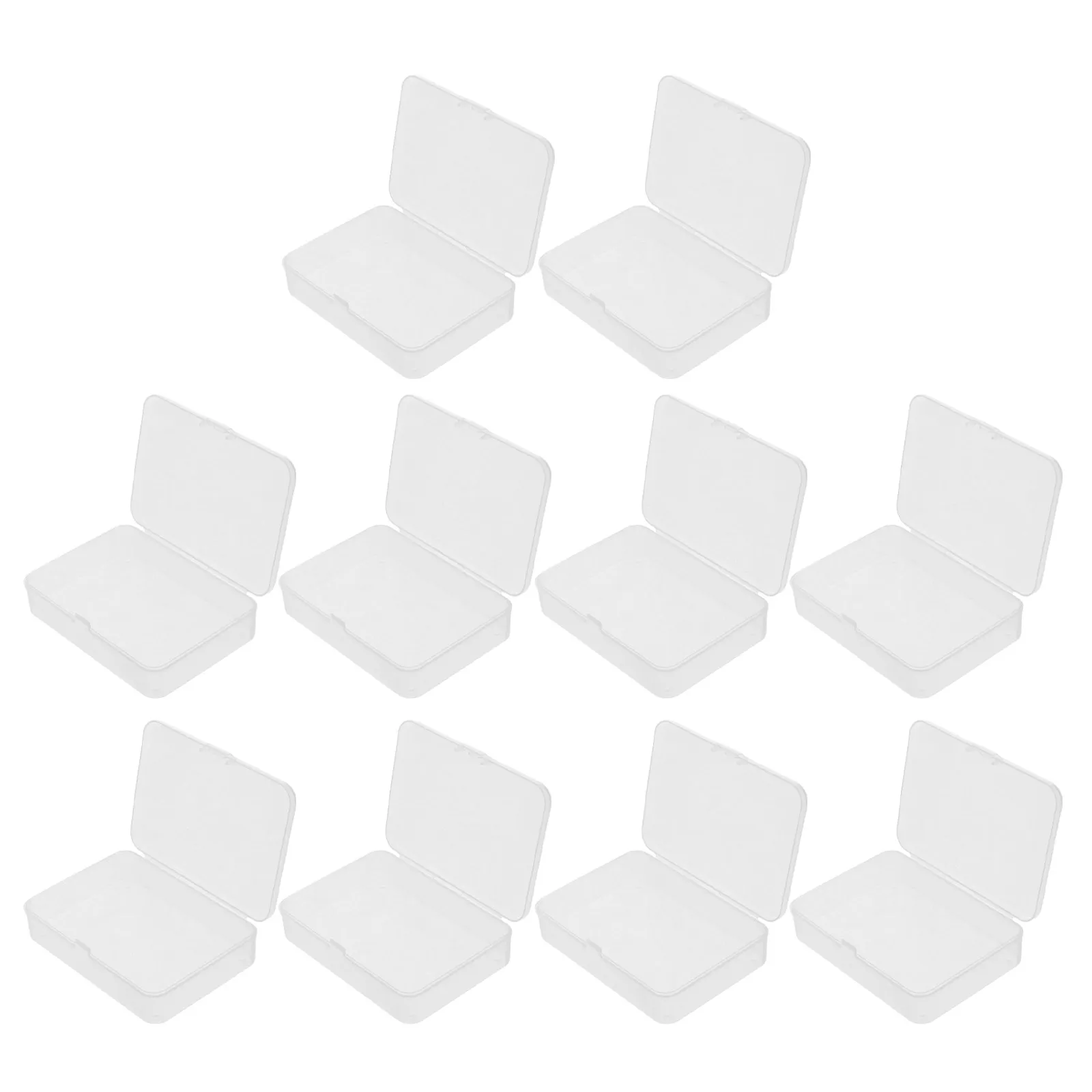 10Pcs Transparent Game Card Storage Box Square Clear Lid Plastic Container for Collectors Trading Cards Baseball Cards Craft