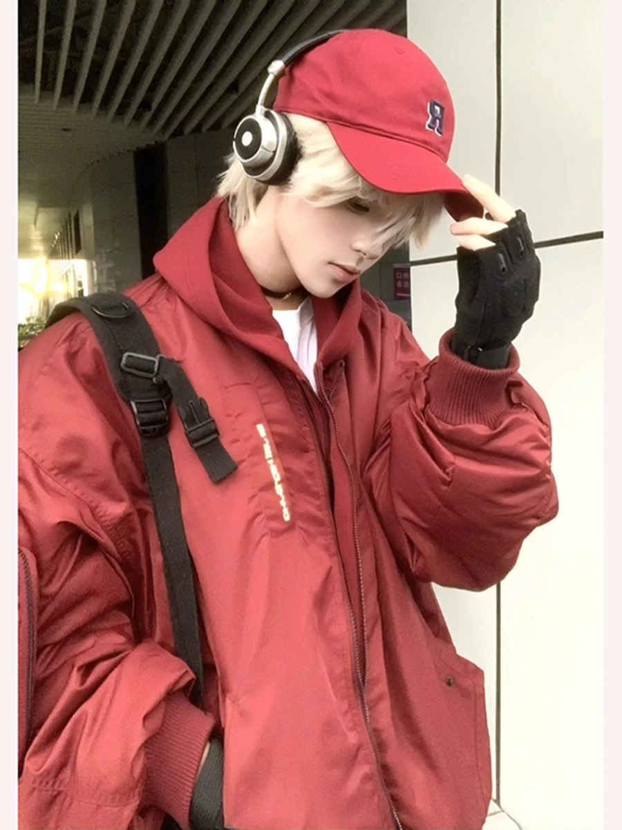 

American Sle Pilot Jaet Men's Winter Thiened Cotton Coat Hat Inteated High Sensation Cool Haome Cotton Outerwear