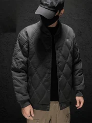 Down Jackets for Men Rhombus Parkas Man Padded Coat Padding Winter 2024 Korean Luxury Clothing Reviews Many Clothes Outer Heavy