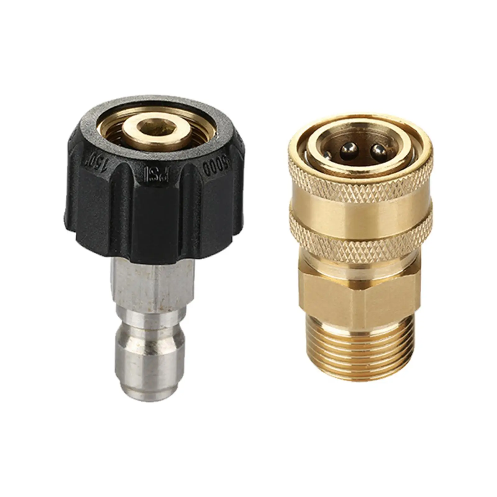 High Pressure Washer Adapter Set, Convert M22-14 to 3/8-inch Brass Fittings.