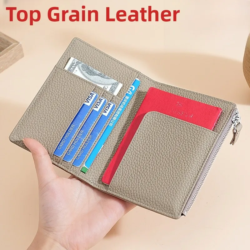 

Многофункциональный защитный чехол из натуральной кожи, дорожная сумка для хранения паспорта, RFID-молния, банковская карта, чехол-кошелек для документов