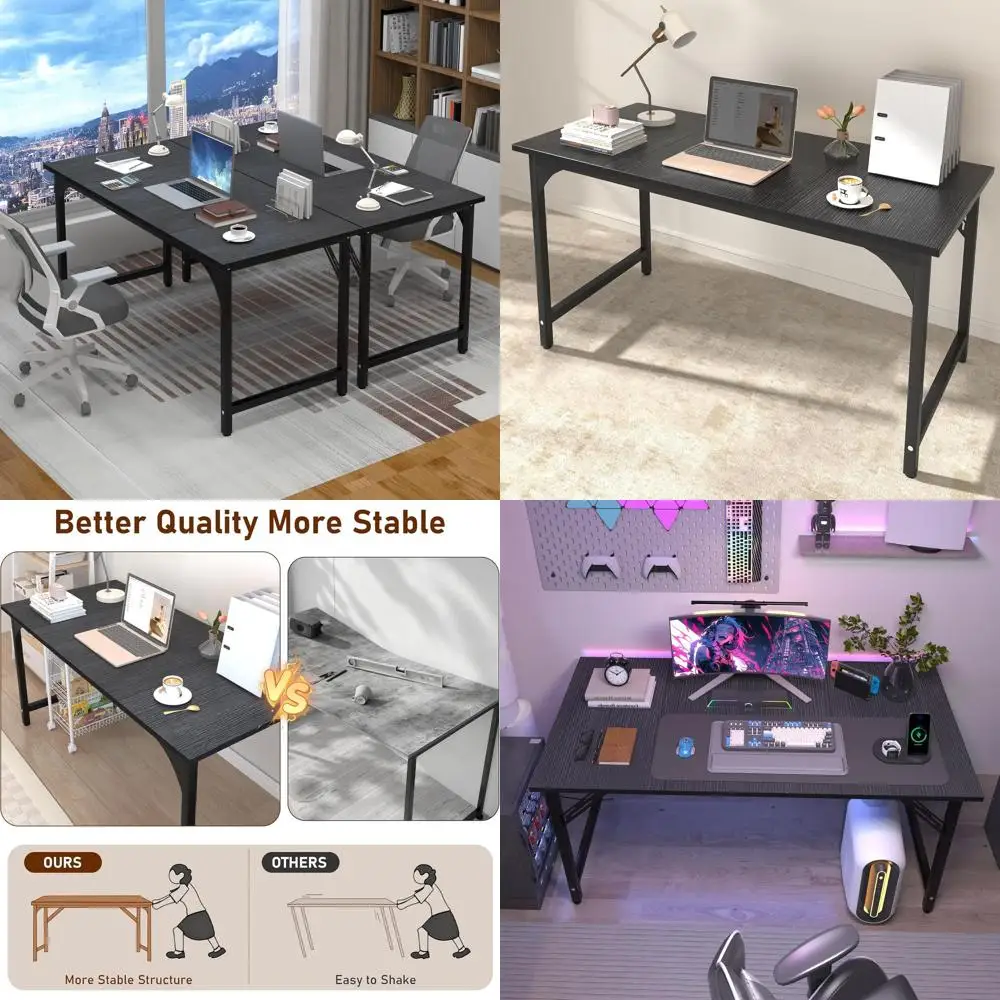 

Просторный офисный стол с металлическим каркасом 47 (47 дюймов) - Современный домашний компьютерный стол для игр, учебы и работы