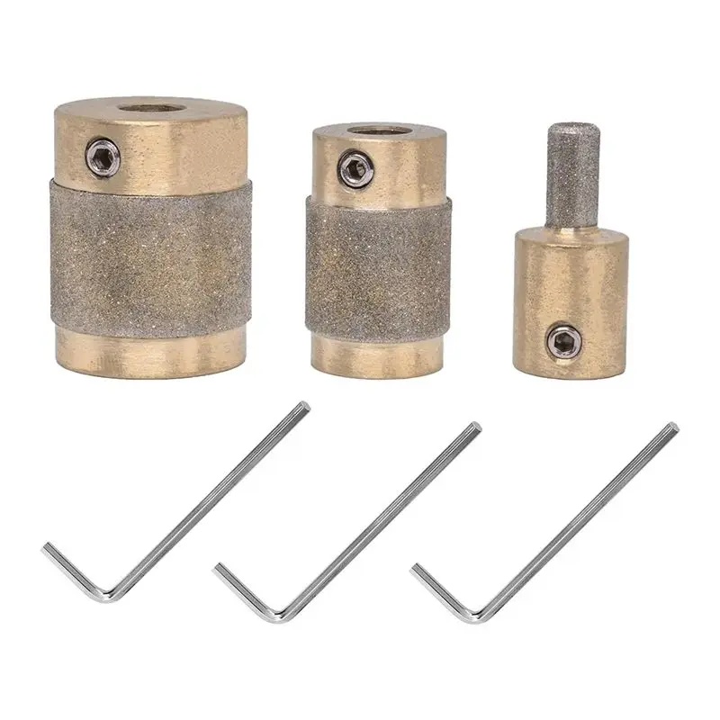 AFOURT-1 3/4 1/4 Inch Stained Glass Diamond Grinder Bit Tools 3 Sizes Brass Core Stained Glass Grinder Bits Durable Easy To Use