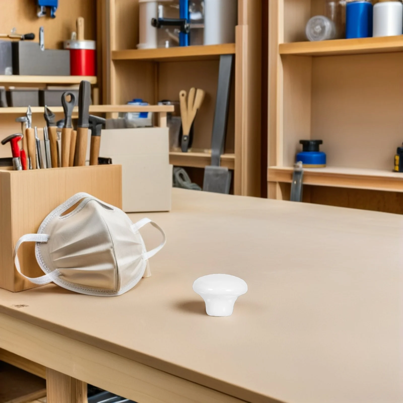 

8Pcs 1.18x0.98 White Porcelain Cabinet Hardware Modern Minimalist Design Smooth Pull Handles for Kitchen Bathroom Furniture