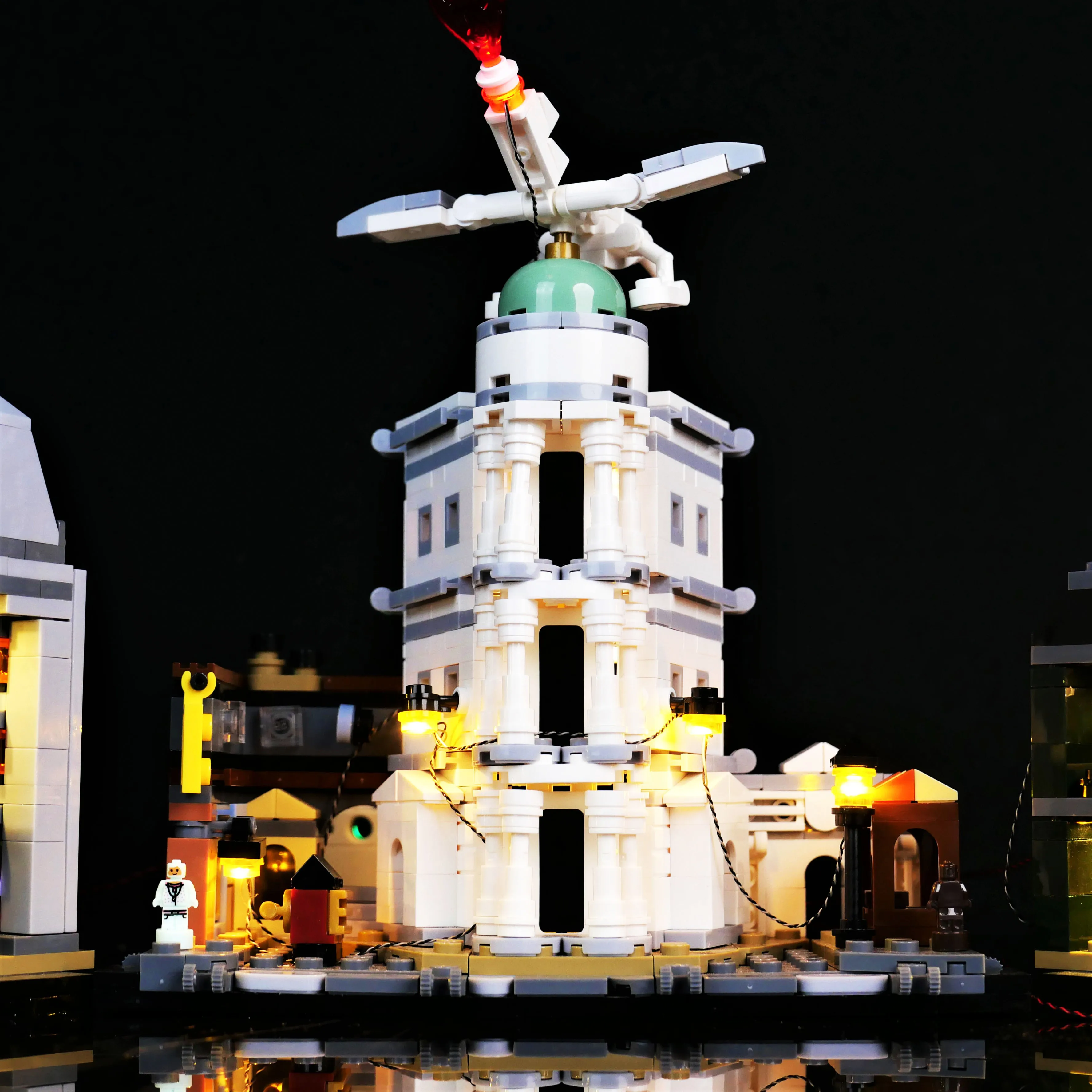 76444 Mini Diagon Alley Building Block LED مجموعة الإضاءة عن بعد الإضاءة الزخرفية لجامعات عرض النماذج (الأضواء فقط)