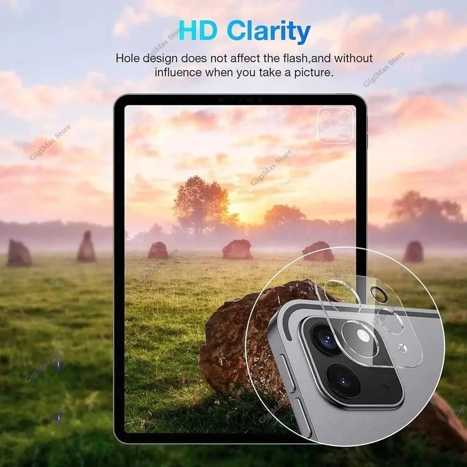 3 Piezas Vidrio para Cámara para Apple iPad Pro 11 13 2024 11 12.9 2020 2021 Protector de Pantalla para iPad Película para Apple iPad Pro 12.9 11 2022 6