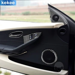 For BMW E63 E64 M6 2004-2010 Door Control Panel Button Set Tuning Cover Real Carbon Fiber Sticker Car Interior Refit Accessories