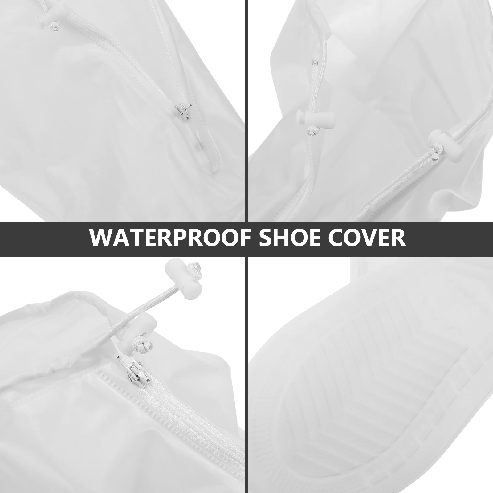 

2Pairs Waterproof Silicone Shoes Covers Elastic Skid Resistant Overshoes Rain Boots Protector Anti-Slip Shoe Cover for Daily
