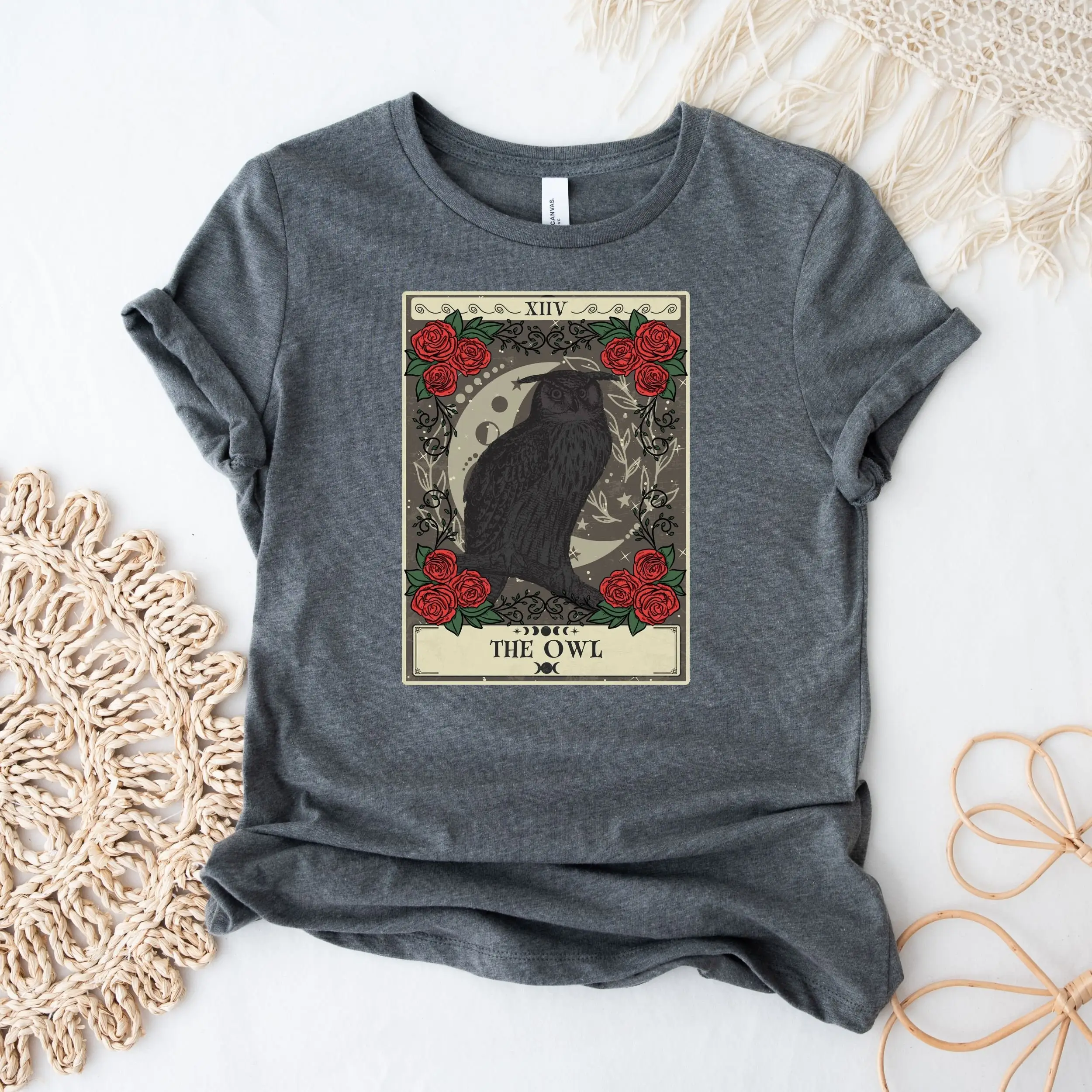 Owl Spirit Animal Tarot Card T Shirt Witchy Cottagecore Forestcore Aesthetic Witchcore Clothing Spiritual Guide