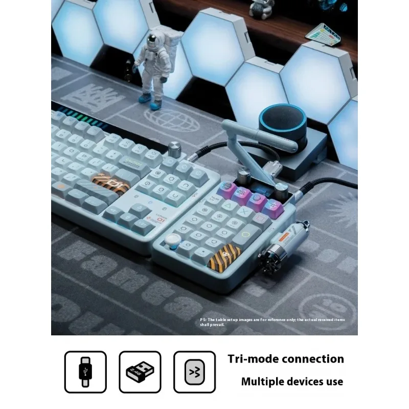 Keysme Lunar02 Mini Keypad Mekanik 2.4g Bluetooth Keyboard Hot-Swap Rgb Keypad 21 Tombol Kustomisasi Numpad Keyboard Stabil