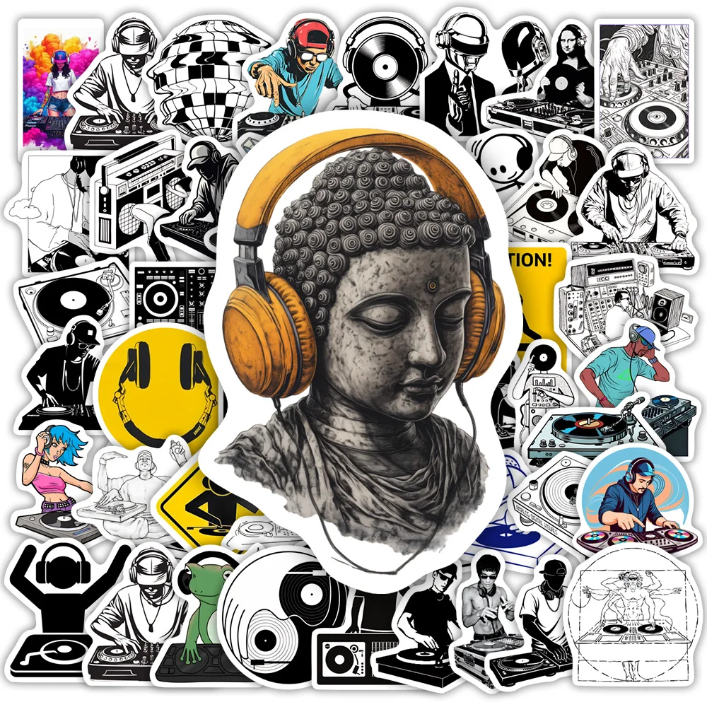 EDM DJ Aufkleber Elektronische Musik Themen-Sticker DIY Wasserfeste Dekorative Vinyl-Aufkleber für Laptop Handy Flaschen Scrapbook Spielzeug Geschenke
