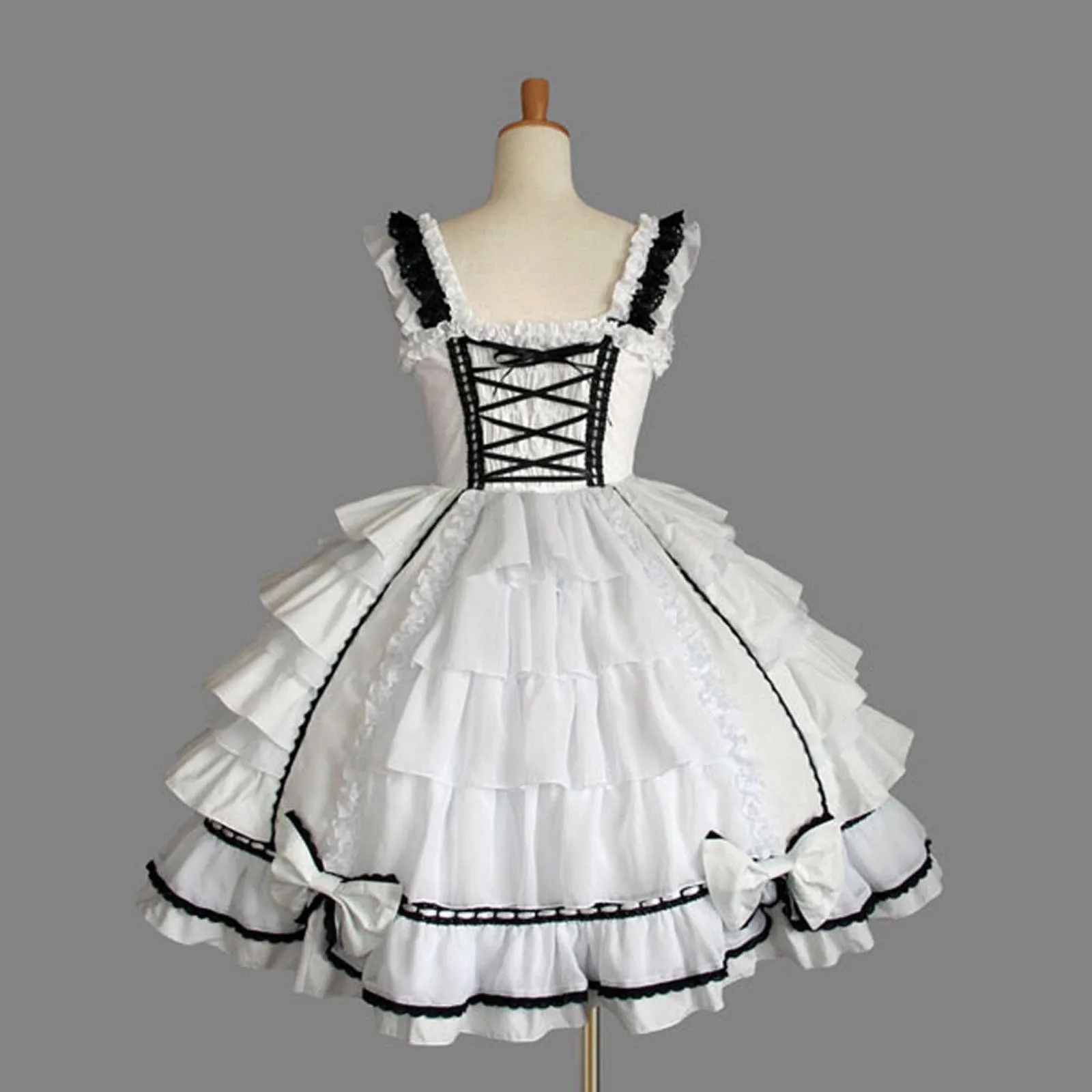 Women Lolita Angel Pink Cotton Princess Dress Court-Style Gothic Tank Dress Costume Cute Anime Maid Layer Dress For Girls 2024