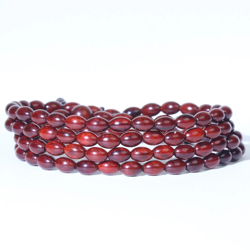

Indian Sandalwood Rosewood Rice 5mmx7mm Wooden Necklace Bracelet 108 Wooden Bead Bracelet Necklace Bracelet Yoga Zen