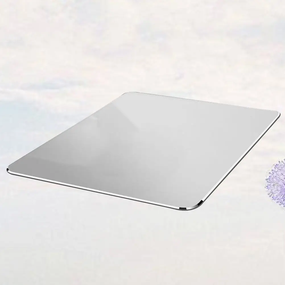 20x17x0.25cm Aluminum Alloy Mouse Pad Metal Texture Non Slip Heavy Duty Desktop Protector for Gaming Office Home Silver
