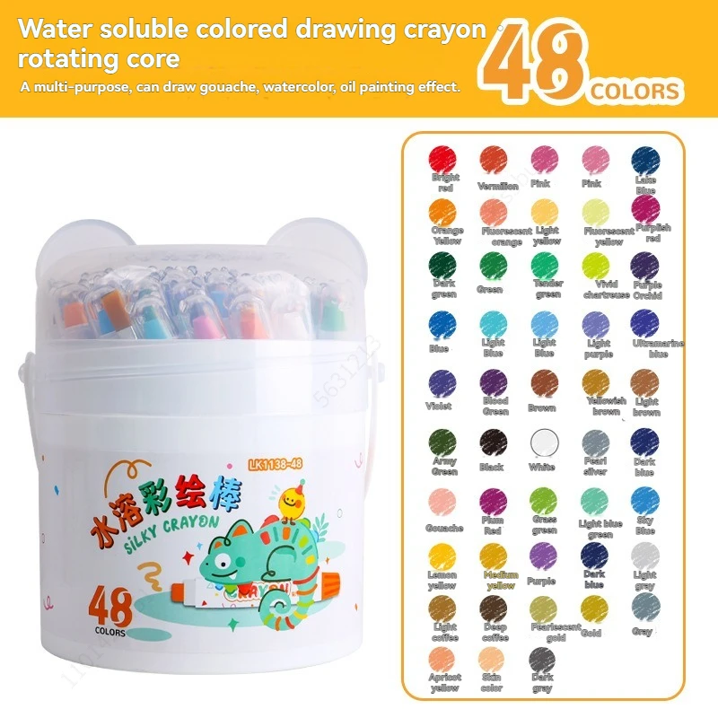 12-48 لون جودة عالية قابل للغسل ألوان الباستيل الزيتية قابل للمسح غير القذرة الأيدي الملونة تلوين مع صندوق تخزين أدوات الطلاء الطفل