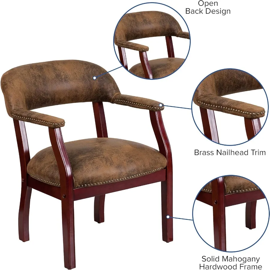 Bomber Jacket Brown Luxurious Conference Chair for Modern Office Interior