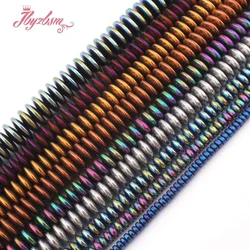Natural Hematite Colorful Heishi Rondelle Metallic Coated Disc Stone Beads For DIY Women Jewelry Making Necklace Bracelet 15