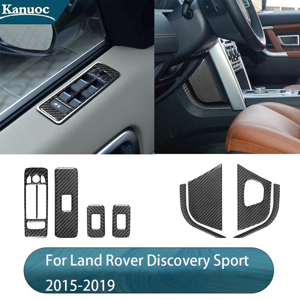 

Carbon Fiber Material Black Stickers For Land Rover Discovery Sport 2015 2016 2017 2018 2019 Car Interior Decorative Accessories