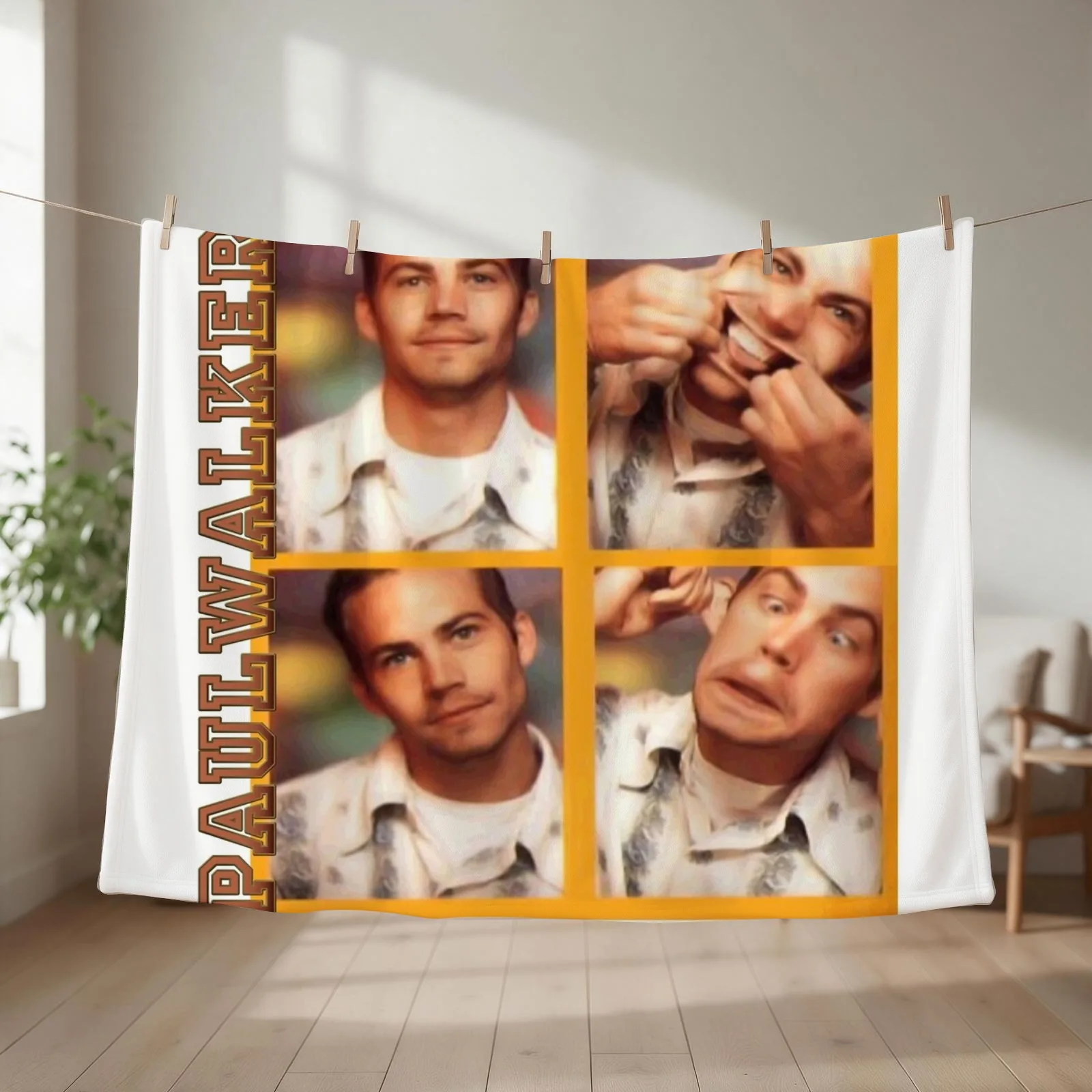 Paul Walker - TRL Photobooth Vibes Throw Blanket couch cozy soft plush fuzzy picnic outdoor blanket