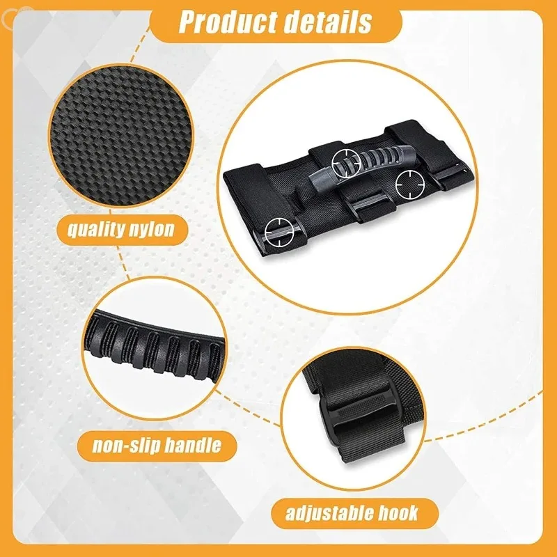 1 Pack Roll Bar Grab Handles Roll Bar Side Grab Handle Black Unlimited for Jeep Wrangler YJ TJ LJ JK JL