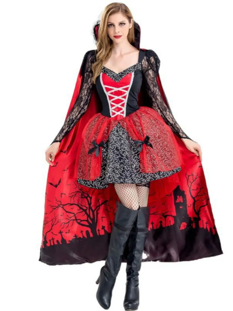 أزياء الهالوين النسائية Zombie Devil eup Par ملابس الأداء من الألياف المرنة أزياء المسرح التقليدية Hanfu