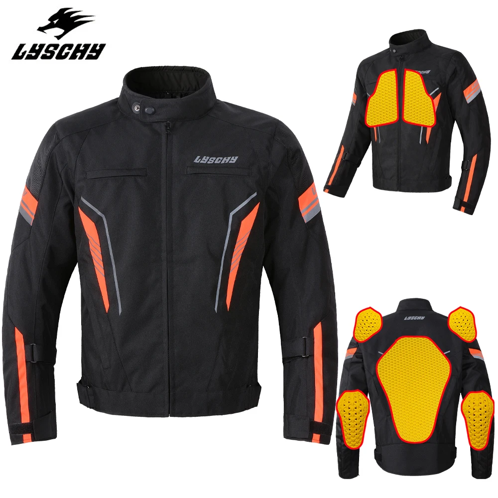 2022 Lyschy 600D OXford Cloth Motorcycle Jacket Men Waterproof Winter Keep Warm Motorbike Motocross Jacket With EVA Protectors