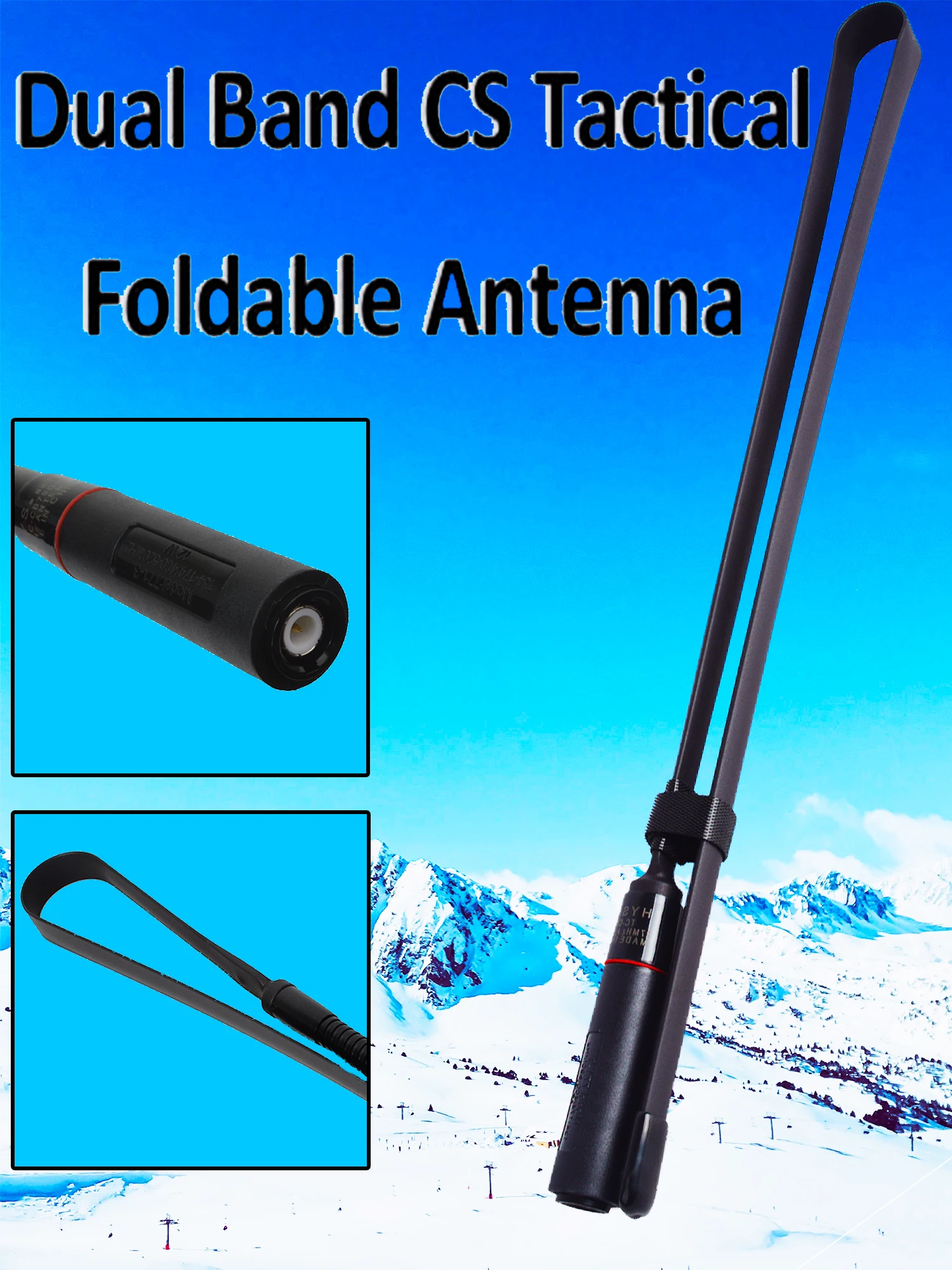 27MHz CS Foldable Tactical Antennas, BNC Handheld CB Radio Antenna for Cobra Midland Uniden Anytone CB Band Portable Radios